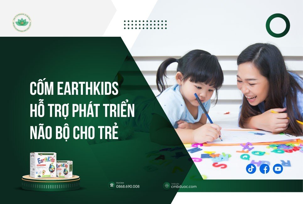 Taurine trong cốm EarthKids giúp trẻ phát triển não bộ.